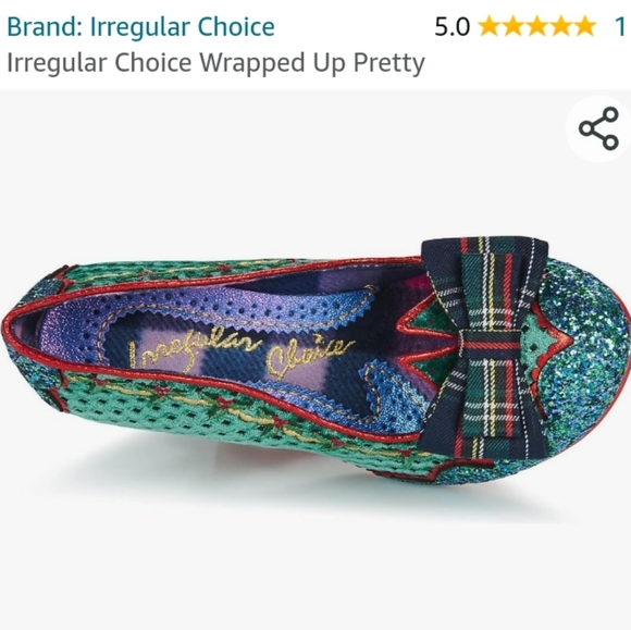 New Christmas velvet and glitter green Irregular Choice heels, size 41, US 11 - Picture 8 of 8